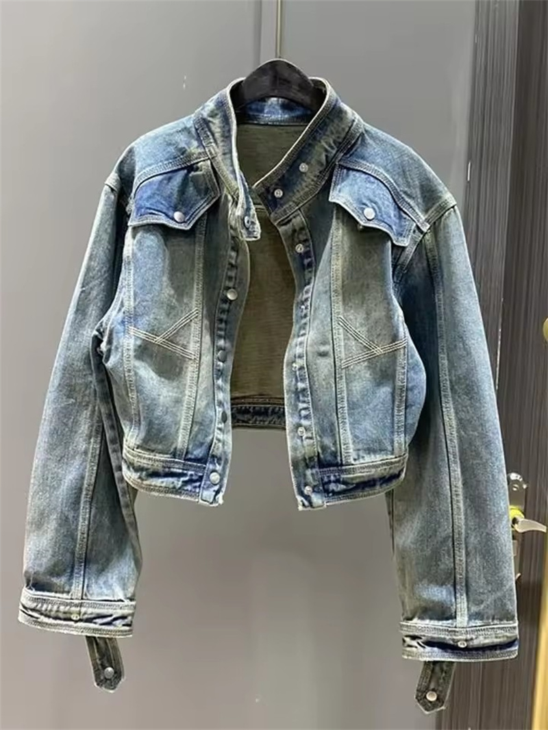 Streetwear Brand Pants - Vintage Short Denim Jacket Women Spring