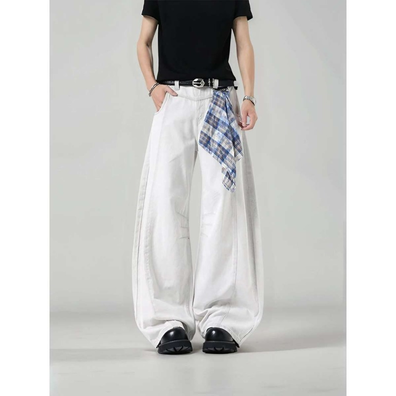 Men's Loose Wide Leg Plaid Pan - đánh giá và giá Streetwear Brand For Men